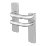 Commercial Grade Fire Rated Door Handle - FD30/60 RTD 19mm Lever Handles on Latch Plate - Satin Stainless Steel - tradefit - 1