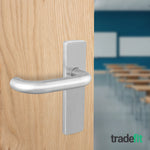 Return to Door Lever on Backplate Stainless Steel Door Handle Kit - Medium Duty - 76mm Latch - tradefit - 6