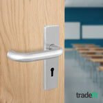 Commercial Grade Fire Rated Door Handle - FD30/60 RTD 19mm Lever Handles on Lock Plate - Satin Stainless Steel - tradefit - 5