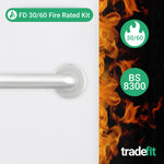 Return to Door Lever on Rose Satin Aluminium Door Handle Kit - Medium Duty FD30/60 - 80mm Sashlock - tradefit - 2