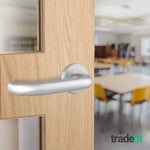 Return To Door Lever on Rose Door Handles - 19mm Lever on 52x8mm Sprung Rose - Satin Aluminium BS EN 1906:2010 Grade 2 - 5