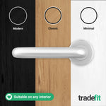 Return to Door Lever on Rose Aluminium Door Handle Kit - Medium Duty - 80mm Euro Sashlock and Double Cylinder - Keyed to Differ - tradefit - 7
