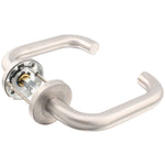 Return To Door Handle Lever on Round Rose FD30/60 - 19mm Lever 52x8mm Sprung Rose - Satin Stainless Steel BS EN 1906 : 2010 Grade 3 - tradefit - 1