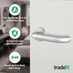 Return To Door Fire Rated Door Handle - FD30/60 - Grade 2 Standard Use - 201 Satin Stainless Steel - 4