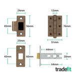 Claro Antique Brass Lever on Rose Door Handle Kit - 64mm Latch - tradefit - 5