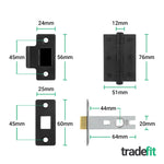 Nola Matt Black Lever on Backplate Door Handle Pack - 64mm Latch - tradefit - 3