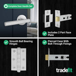 Olbia Polished Chrome Door Handle Pack - 64mm Latch - tradefit - 10