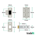 Olbia Satin Nickel Lever on Rose Door Handle Pack - 64mm Latch - tradefit - 3