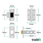 Olbia Satin Nickel Lever on Rose Door Handle Pack - 64mm Latch - tradefit - 4
