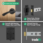 Nola Matt Black Lever on Rose Door Handle Pack - 64mm Latch - tradefit - 5