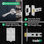 Nola Polished Chrome Lever on Rose Door Handle Pack - 76mm Latch - tradefit - 5