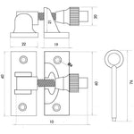 Locking Brighton Sash Fastener - 60mm - Satin Chrome - tradefit - 3