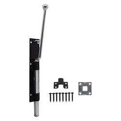 Monkey Tail Garage Gate Drop Bolt - 450mm 18 Inch - Black - tradefit
