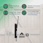 Monkey Tail Garage Gate Drop Bolt - 450mm 18 Inch - Black - tradefit - 2