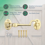 Heavy Duty Silent Cabin Hook And Eye - 75mm - Polished Brass - tradefit - 2