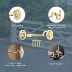 Heavy Duty Silent Cabin Hook And Eye - 75mm - Polished Brass - tradefit - 3