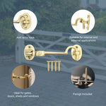 Heavy Duty Silent Cabin Hook And Eye - 150mm - Polished Brass - tradefit - 3