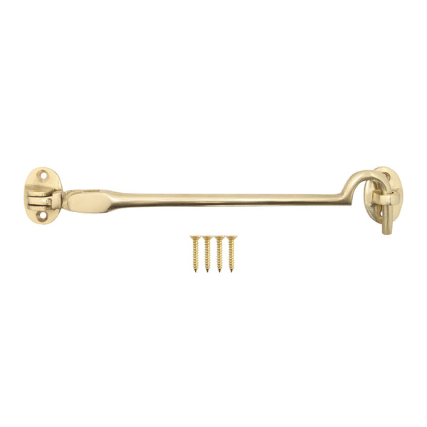 Heavy Duty Silent Cabin Hook And Eye - 250mm - Polished Brass - tradefit - Featured Image