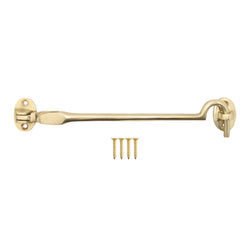 Heavy Duty Silent Cabin Hook And Eye - 200mm - Polished Brass - tradefit