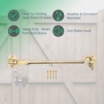 Heavy Duty Silent Cabin Hook And Eye - 300mm - Polished Brass - tradefit - 2