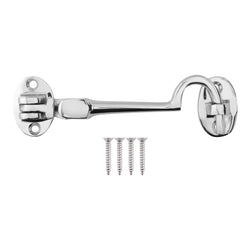 Heavy Duty Silent Cabin Hook and Eye - 150mm - Polished Chrome - tradefit