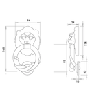 Lion Head Door Knocker - 168x94mm - Black Antique Iron - tradefit - 3