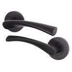 Nola Matt Black Lever on Rose Door Handles - tradefit - 1