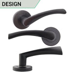 Nola Matt Black Lever on Rose Door Handles - tradefit - 3