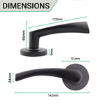 Nola Matt Black Lever on Rose Door Handles - tradefit - 5