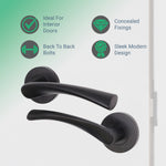 Nola Matt Black Lever on Rose Door Handles - tradefit - 4