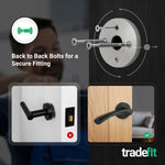 Nola Matt Black Lever on Rose Door Handle Pack - 64mm Latch - tradefit - 7