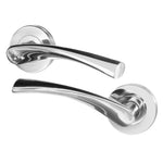 Nola Polished Chrome Lever on Rose Door Handles - tradefit - 1