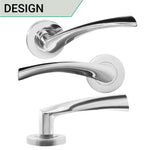 Nola Polished Chrome Lever on Rose Door Handles - tradefit - 2