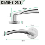 Nola Polished Chrome Lever on Rose Door Handles - tradefit - 4