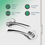 Nola Polished Chrome Lever on Rose Door Handles - tradefit - 3