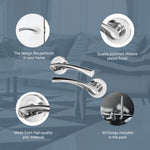 Nola Polished Chrome Lever on Rose Door Handles - tradefit - 5