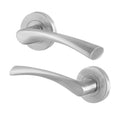 Nola Satin Nickel Lever On Rose Door Handles - Satin Nickel