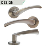 Nola Satin Nickel Lever On Rose Door Handles - Satin Nickel - tradefit - 3