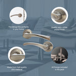 Nola Satin Nickel Lever On Rose Door Handles - Satin Nickel - tradefit - 6