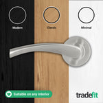 Nola Satin Nickel Lever on Rose Door Handle Kit - 80mm Euro Sashlock and Thumbturn Cylinder - Master Keyed - tradefit - 8