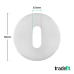 Chrome Round Keyhole Escutcheons Olbia Pattern - 54mm - Polished Chrome - Pair - tradefit - 2