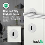Chrome Round Keyhole Escutcheons Olbia Pattern - 54mm - Polished Chrome - Pair - tradefit - 6