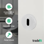 Chrome Round Keyhole Escutcheons Olbia Pattern - 54mm - Polished Chrome - Pair - tradefit - 3