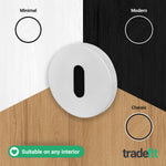 Chrome Round Keyhole Escutcheons Olbia Pattern - 54mm - Polished Chrome - Pair - tradefit - 5