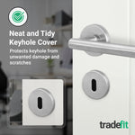 Satin Nickel Round Keyhole Escutcheons - 1 Pair 52mm - tradefit - 6