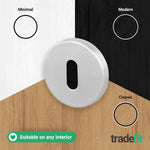 Satin Nickel Round Keyhole Escutcheons - 1 Pair 52mm - tradefit - 5