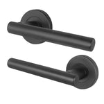 Olbia Matt Black Lever on Rose Door Handles - tradefit - 1