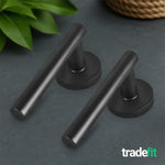 Olbia Matt Black Lever on Rose Door Handle Kit - 80mm Euro Sashlock and Double Cylinder - Master Keyed - tradefit - 10