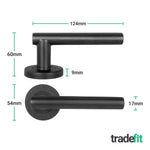 Olbia Matt Black Lever on Rose Door Handle Kit - 80mm Euro Sashlock and Thumbturn Cylinder - Keyed to Differ - tradefit - 3