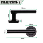 Olbia Matt Black Lever on Rose Door Handles - tradefit - 5
